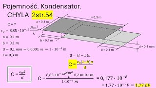 2str54 Oblicz pojemność próżniowego płaskiego kondensatora którego wymiary pokazano na rys 60 [upl. by Notlih]
