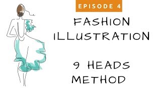 Ep 4  Fashion Illustration  Drawing the Croquis Faster Using the 9 Heads Method [upl. by Haon]