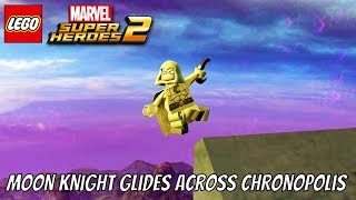 LEGO Marvel Super Heroes 2 Moon Knight Glides Across the Map From the Highest Point in Chronopolis [upl. by Acinorej722]