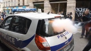 Classe Télé  Voiture de police incendiée  deux vidéos deux versions des faits [upl. by Lienahs920]