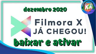 FILMORA X ATIVADO ATUALIZADO DEZEMBRO 2020 [upl. by Amsirac]