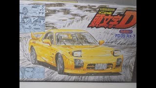 Unboxing Mazda RX 7 FD3S Initial D 124 Fujimi [upl. by Ayaj535]