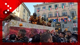 Ivrea nel cuore della battaglia delle arance le immagini dalla GoPro [upl. by Amberly]