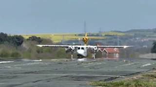 Aurigny Britten Norman Trislander GRLON last flight to Solent Airport Daedalus [upl. by Tena740]