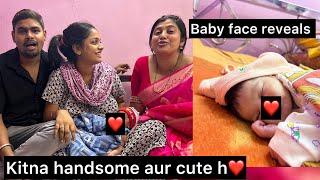 Baby face reveal ❤️ Finally aaj babu k face dikha diye sbko🤍 baby pregnancy newbornbaby [upl. by Ibib]