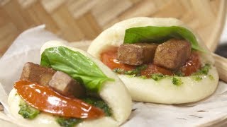 Receta Pan bao con pesto tomate y tofu [upl. by Ddet]