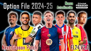 🟥 Nueva Actualización 2025  Option File 2025  Actualización 20  TUTORIAL FL24 PES 21 ⬛ [upl. by Lambard532]