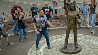 Aerial Britain  Kirriemuir amp Bon Scott Statue [upl. by Verena]