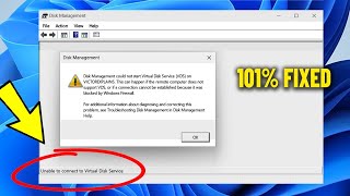 Unable to connect to Virtual Disk Service Error When Open Disk Management in Windows 111087  Fix [upl. by Ayekin816]