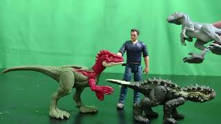 Jurassic world epic Evolution Eoraptor and stegourus toy review [upl. by Nylecaj]