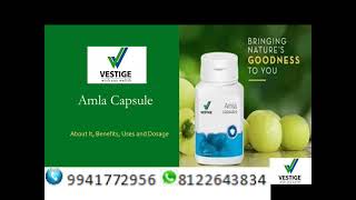 Vestige Amla Capsules  Its Benifits and Usage along with Dosage  English [upl. by Haelahk292]