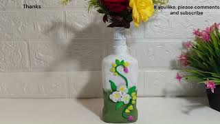 Bottle art with moulded clay bottleartidea bottleart youtubeviralvideo [upl. by Llenyaj]