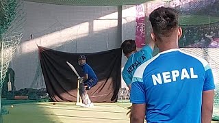 विश्वकपको लागि सन्दीपको तयारी जमेर गरे ब्याटिङ  Sandeep Lamichhane Batting Practice [upl. by Aryt893]