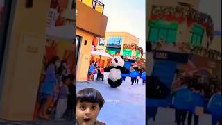 Panda Run on the street after Food eating in restaurant [upl. by Sheilah]