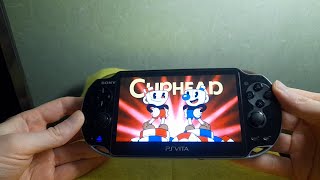 Cuphead port gameplay on Sony PS Vita Playstation Vita 365 Henkaku Enso [upl. by Neivad69]