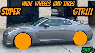 My GTR Got Some New Wide Wheels and Tires  345 Wide [upl. by Attirehs]