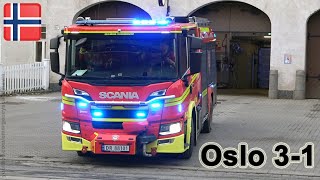 Oslo Engine 31 responding Sagene Fire Station NO  122022 [upl. by Audwin]