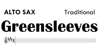 Greensleeves Alto Sax Sheet Music Backing Track Partitura [upl. by Concepcion]