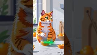 Cat making orange smoothie 🥤ytshortsshortsfeed trending shorts viralshorts funny cat juice [upl. by Garrik188]