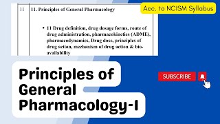 Principles of Geneal Pharmacology  Pharmacology drug Pharmacokinetics Pharmacodynamics  NCISM [upl. by Atteselrahc]