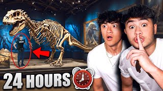 24 HOUR OVERNIGHT CHALLENGE in MUSEUM [upl. by Dallis]