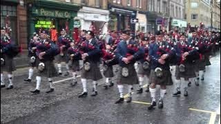 Bagpipes Music Remembrance Day On History Visit To Perth Perthshire Scotland [upl. by Peer494]