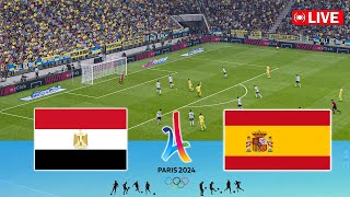 🔴LIVE  SPAIN vs EGYPT I PARIS OLYMPIC 2024 LIVE FOOTBALL MATCH STREAMING I eFOOTBALL PES 21 GAME [upl. by Groome729]