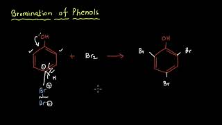 Bromination of Phenols  Electrophilic aromatic substitution  Organic Chemistry  Khan Academy [upl. by Ahlgren]