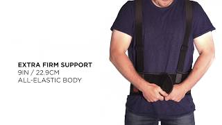 Ergodyne 1600 Back Support Brace Features an Extended Elastic Body for Extra Firm Support [upl. by Bergess674]