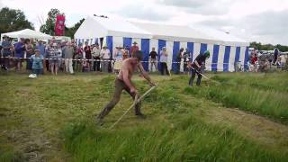 Scythe vs Brushcutter 1  South West Annual Scythe Festival  June 2010 [upl. by Fafa]