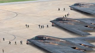 US Pilots Rush for Their Massive Stealth Bombers and Takeoff at Full Throttle [upl. by Raddi230]