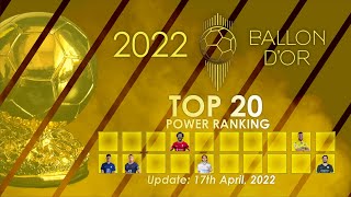 BALLON DOR 2022  TOP 20 POWER RANKINGS  NEW WINNER [upl. by Aribold]