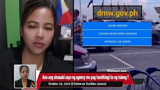 🔴 ANO ANG SINASABI NG AGENCY MO PAG HUMIHINGI KA NAG TULONG SA KANILA  ALAMIN [upl. by Obadias]