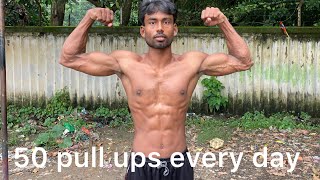 50 pull ups every day calisthenics homeworkout pullups motivation youtubevideo viralvideo [upl. by Marigold]