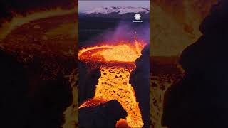 Insane Lava Flow Seen at Iceland Volcano Crater [upl. by Maillij]