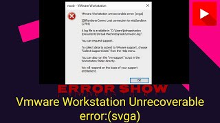 Vmware Workstation Unrecoverable error svga ISBRendererComm2784  100 Error solved  Kidnapshadow [upl. by Garth273]