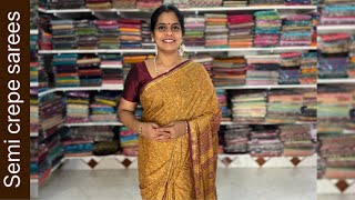 Semi Crepe sarees  Apavaranam Deepavali collection 29 October 2024 [upl. by Smoht]