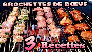 Brochettes de Bœuf 3 recettes [upl. by Nelg]