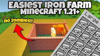 Easiest Iron Farm without zombies in Minecraft Java amp Bedrock 121  Best Iron Farm Minecraft [upl. by Ramas]