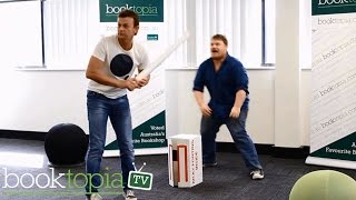 Adam Gilchrist plays Office Cricket at Booktopia [upl. by Ernesto576]