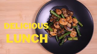 Asparagus with Shrimps recipe [upl. by Nirtiac]