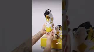 Jordan 6 YellowWhite Legends sneakers airjordan nike shoes jordan fashion jordan6 yelow wt [upl. by Ellehcsor1]