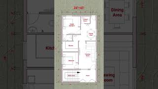 24×45 House Plan  24×45 House Design  24×45 Floor Plan  floorplan houseplan shorts [upl. by Schertz962]