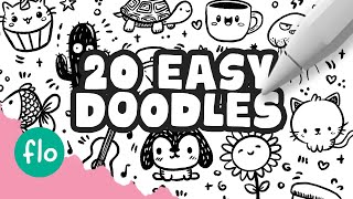 20 EASY Doodles You Can Draw in PROCREATE [upl. by Burkle]