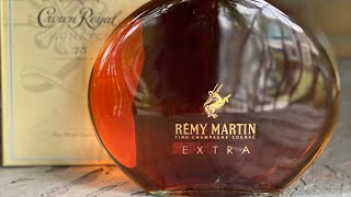 Close look rare Remy Martin Extra also crown Royal Monarch 75 Patron estate Remy Martin XO Tercet [upl. by Wolfram499]