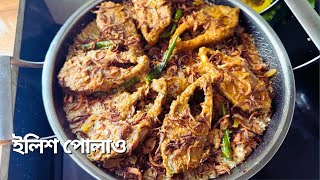 ইলিশ পোলাও তৈরির সহজ রেসিপি  Hilsa fish pulao  Montis well cooking [upl. by Matthus]