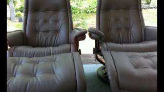 Stressless Royal Recliners Khaki Paloma Leather [upl. by Aitak]