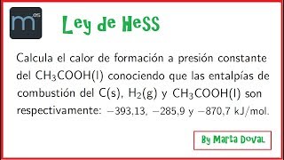 Ley de Hess calor de formación entalpías de combustión Química [upl. by Radu]