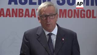 Juncker Abe react to Nice attack at ASEM [upl. by Sikleb677]