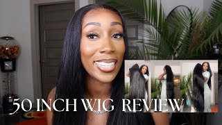 50 INCH WIG REVIEW UPDATED UNEELY HAIR ON ALIEXPRESS 13X6 LACE FRONTAL 200 DENSITY WIG [upl. by Aneeg549]